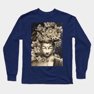 Buddha flowers meditation Long Sleeve T-Shirt